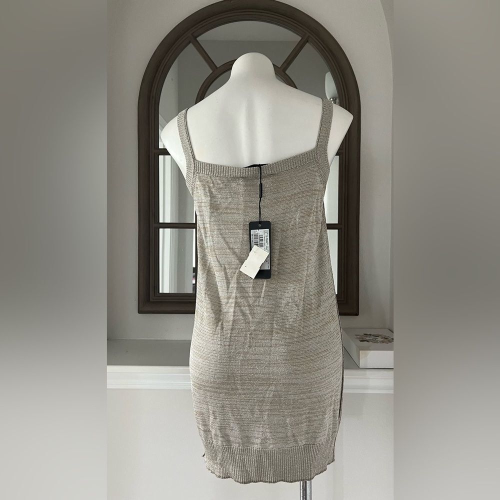 Dolce & Gabbana (Made in Italy) Knit Top, Metallic Tan Silver, NWT, Size 48 - Picture 5 of 9